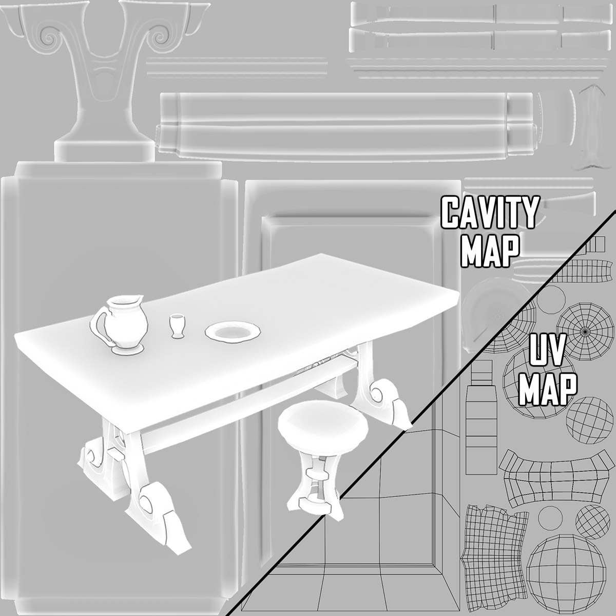 Blender Cavity Map