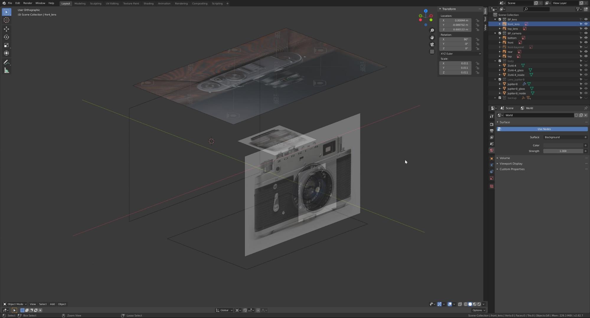 zorki-4 blender setup