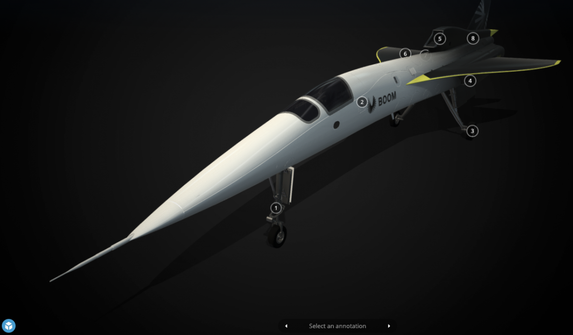 Boom Supersonic Engages Its Visitors With An Annotated 3D Model